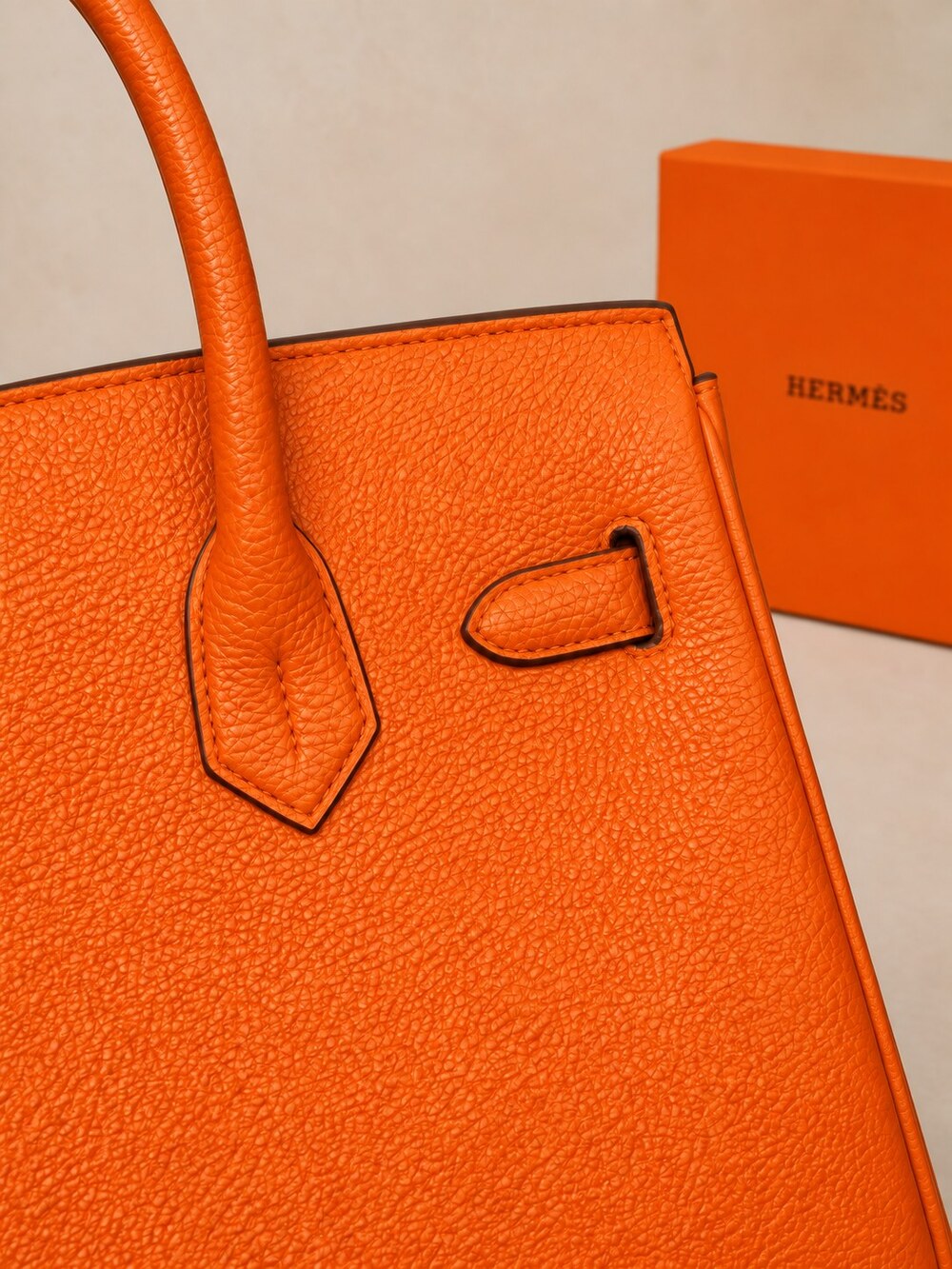 Hermes Birkin Handbag in Orange Togo with Gold Hardware - Picture 4 of 9